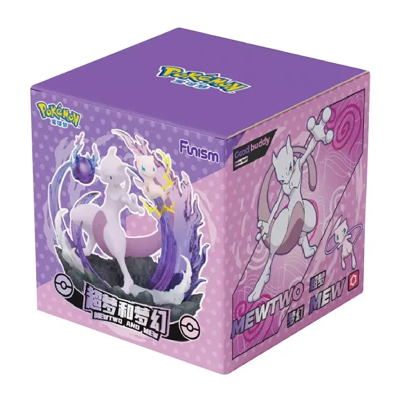 Pokemon Anime Action Figures Mewtwo and Mew Original Genuine Home Model Figurine Desktop Collection Ornaments Toy Gift
