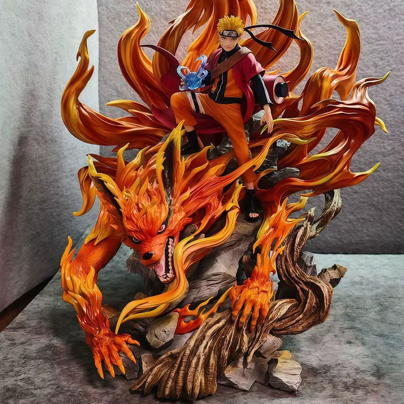 43Cm Gk Naruto Kurama Chakra Mode Shippuden Anime Figurine Model Action Figure Sasuke Itachi Statue Collection Toy Kyuubi Figma