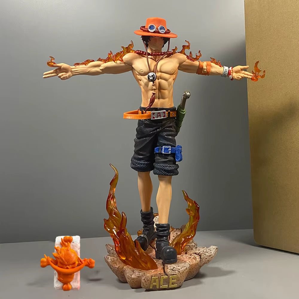 28Cm Anime One Piece Ace Figure Portgas D Ace Action Figurine PVC Statue Collectible Model Toys for Childern Christmas Gifts