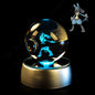 Pokemon Crystal Ball 3D Pikachu Mewtwo Mew Gengar Night Light Lamp Base Pokeball Crystal Pokemon Glass Ball Figure Birthday Gift