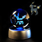Pokemon Crystal Ball 3D Pikachu Mewtwo Mew Gengar Night Light Lamp Base Pokeball Crystal Pokemon Glass Ball Figure Birthday Gift