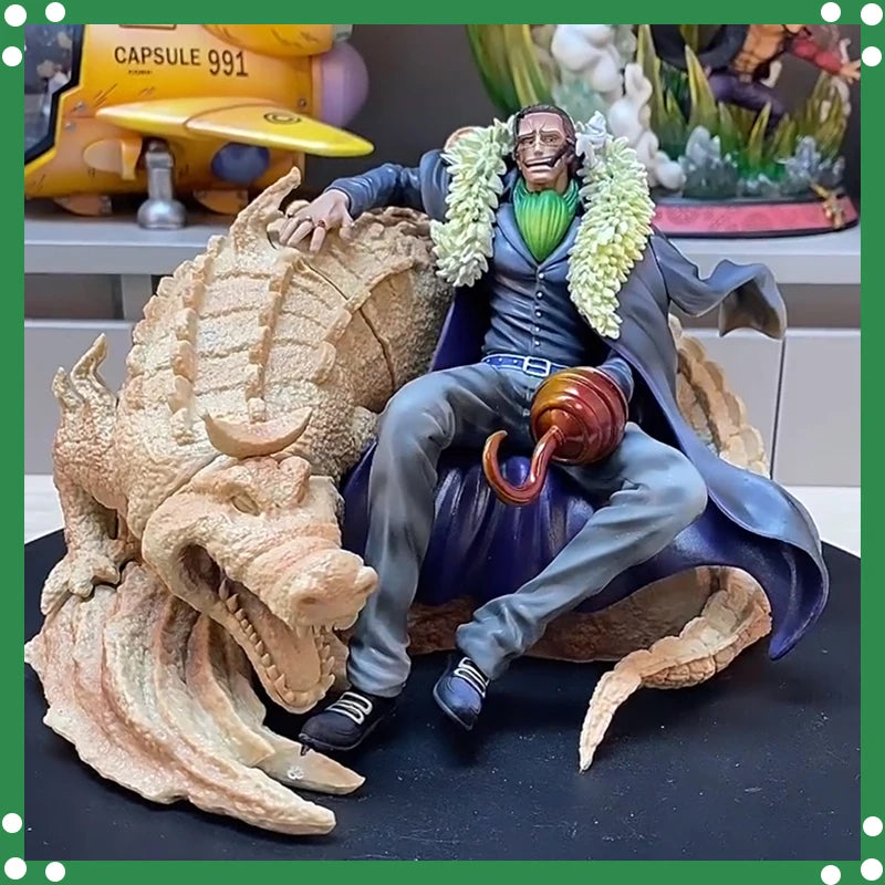 One Piece Bt Sitting Posture Laosha Gk Anime Figure Crocodile Shichibukai Sand Crocodile Figures Model Collectible Toy Gifts