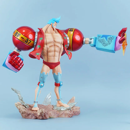 28.5Cm/11.22In Anime One Piece Figure Franky Action Figures Pvc Statue Desktop Ornamen Collection Model Toys Gifts