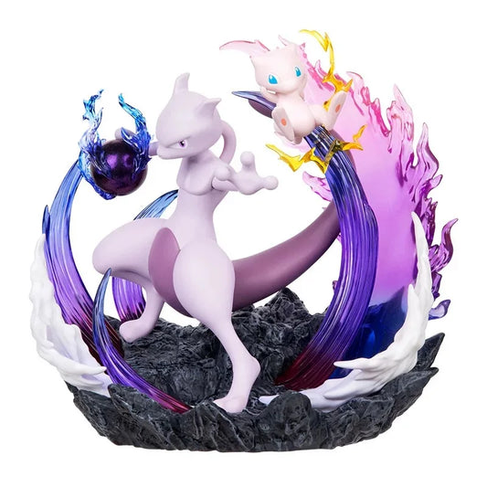 Pokemon Anime Action Figures Mewtwo and Mew  Original Genuine Home Model Figurine Desktop Collection Ornaments Toy Gift