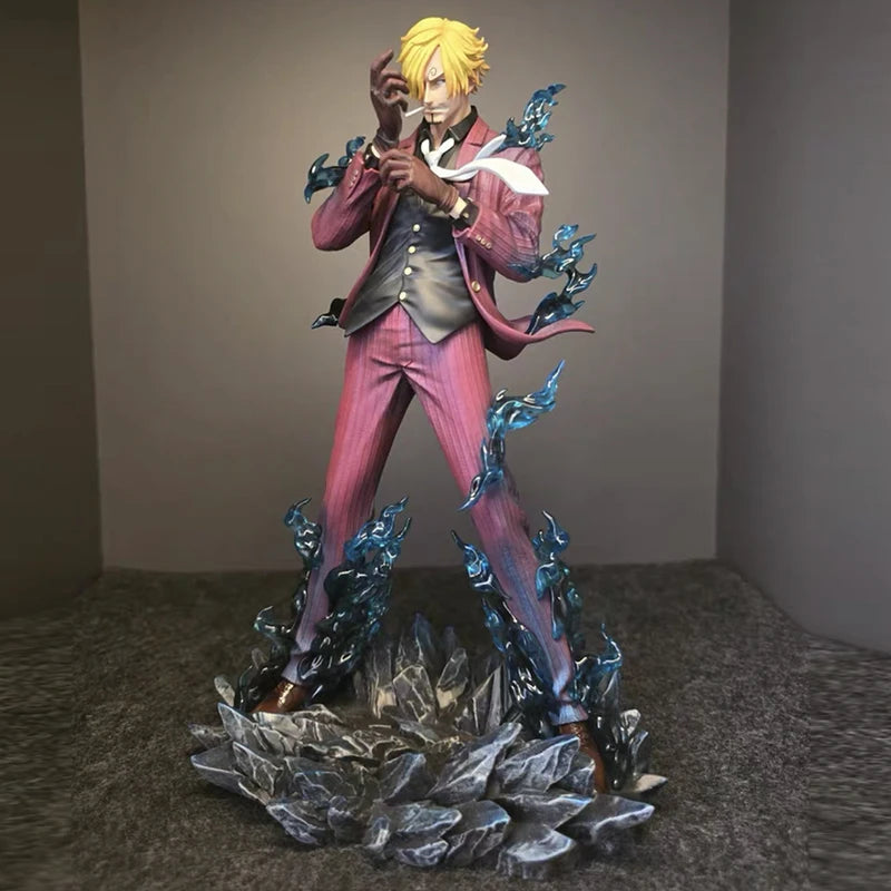 25Cm One Piece Figure Sanji Anime Figures Pop Smoking Sanji Figurine Devil Foot Statue Pvc Collection Toys Kid Birthday Gift