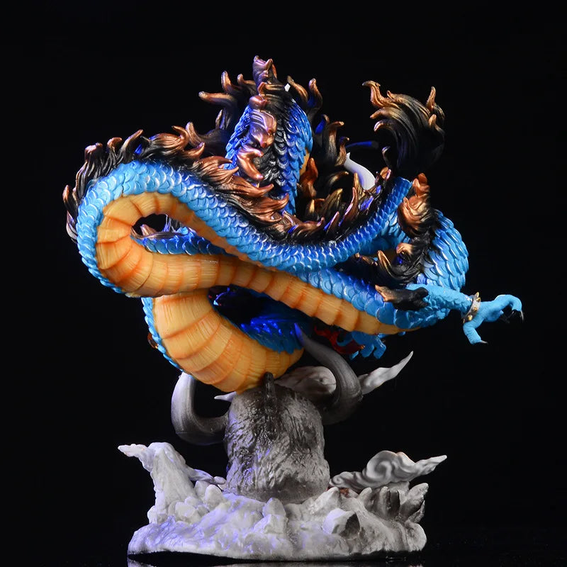 22Cm One Piece Anime Figure GK Kaido Dragon Form Four Emperors with Lamp PVC Action Figure Model Dolls Antistress Toy for Gift