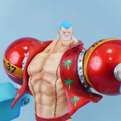 28.5Cm/11.22In Anime One Piece Figure Franky Action Figures Pvc Statue Desktop Ornamen Collection Model Toys Gifts