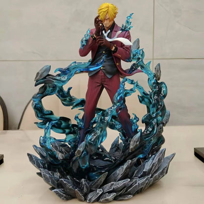 25Cm One Piece Figure Sanji Anime Figures Pop Smoking Sanji Figurine Devil Foot Statue Pvc Collection Toys Kid Birthday Gift