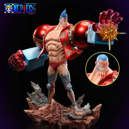 28.5Cm/11.22In Anime One Piece Figure Franky Action Figures Pvc Statue Desktop Ornamen Collection Model Toys Gifts