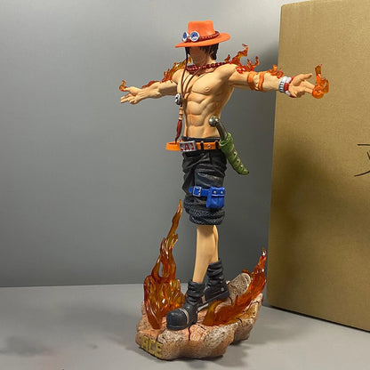 28Cm Anime One Piece Ace Figure Portgas D Ace Action Figurine PVC Statue Collectible Model Toys for Childern Christmas Gifts