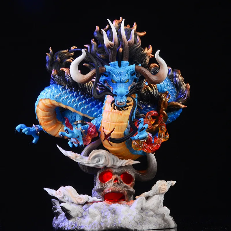 22Cm One Piece Anime Figure GK Kaido Dragon Form Four Emperors with Lamp PVC Action Figure Model Dolls Antistress Toy for Gift