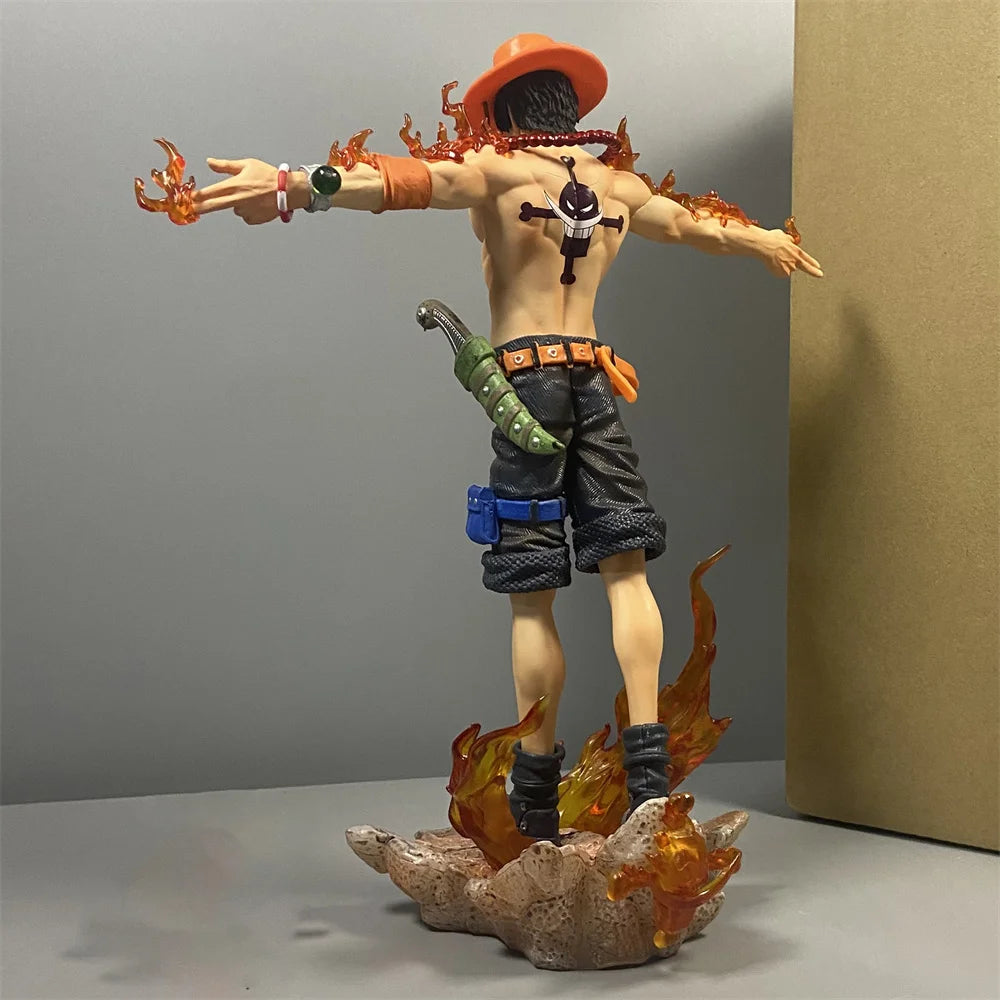28Cm Anime One Piece Ace Figure Portgas D Ace Action Figurine PVC Statue Collectible Model Toys for Childern Christmas Gifts