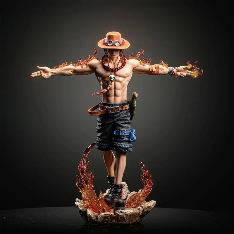 28Cm Anime One Piece Ace Figure Portgas D Ace Action Figurine PVC Statue Collectible Model Toys for Childern Christmas Gifts
