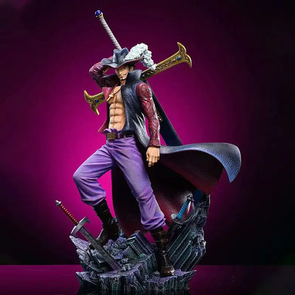 28CM ONE PIECE Figures Eagle Eye Dracule Mihawk Anime Figure Top War Pvc Model Statue Doll Collection Ornaments Toys Gift
