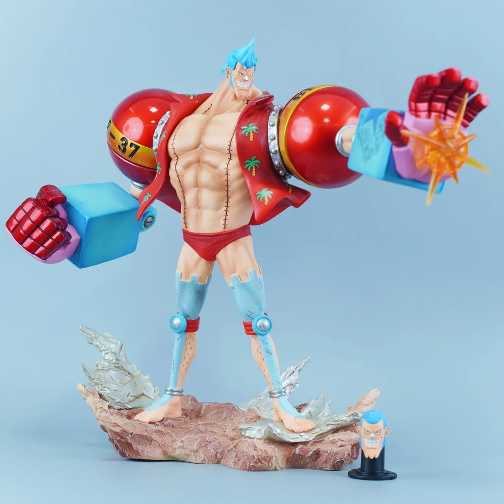 28.5Cm/11.22In Anime One Piece Figure Franky Action Figures Pvc Statue Desktop Ornamen Collection Model Toys Gifts