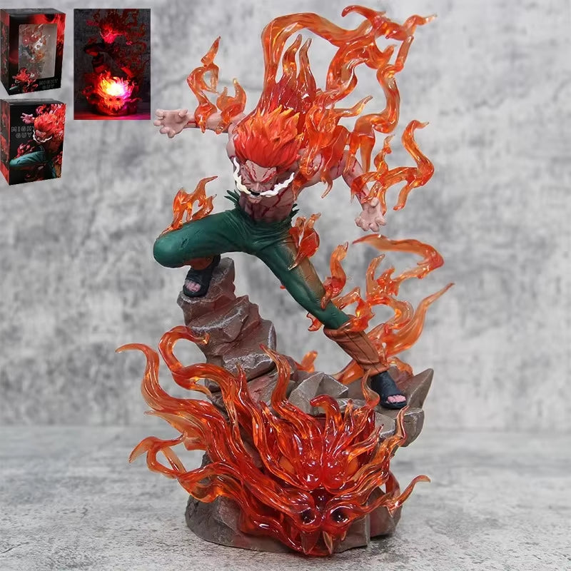 Might Guy 28Cm Naruto Anime Figure Immortal Figure Action Figure Sitting Model Doll Pvc Collection Desk Decoration Christmas Toy