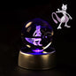 Pokemon Crystal Ball 3D Pikachu Mewtwo Mew Gengar Night Light Lamp Base Pokeball Crystal Pokemon Glass Ball Figure Birthday Gift