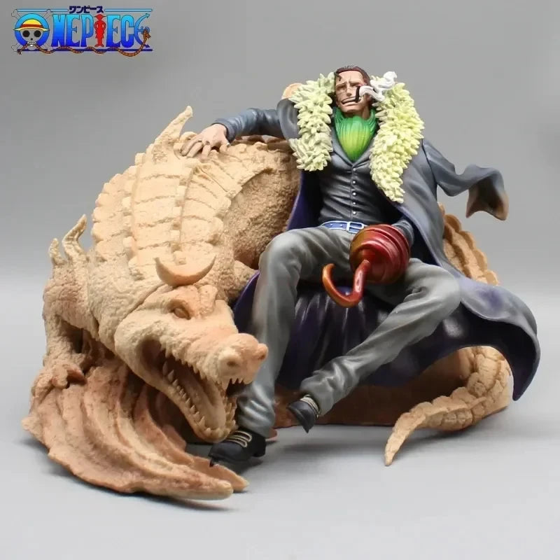 One Piece Bt Sitting Posture Laosha Gk Anime Figure Crocodile Shichibukai Sand Crocodile Figures Model Collectible Toy Gifts